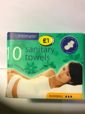 10-Sanitary towels normal-4's-5%-code-2P/M-£-1.00