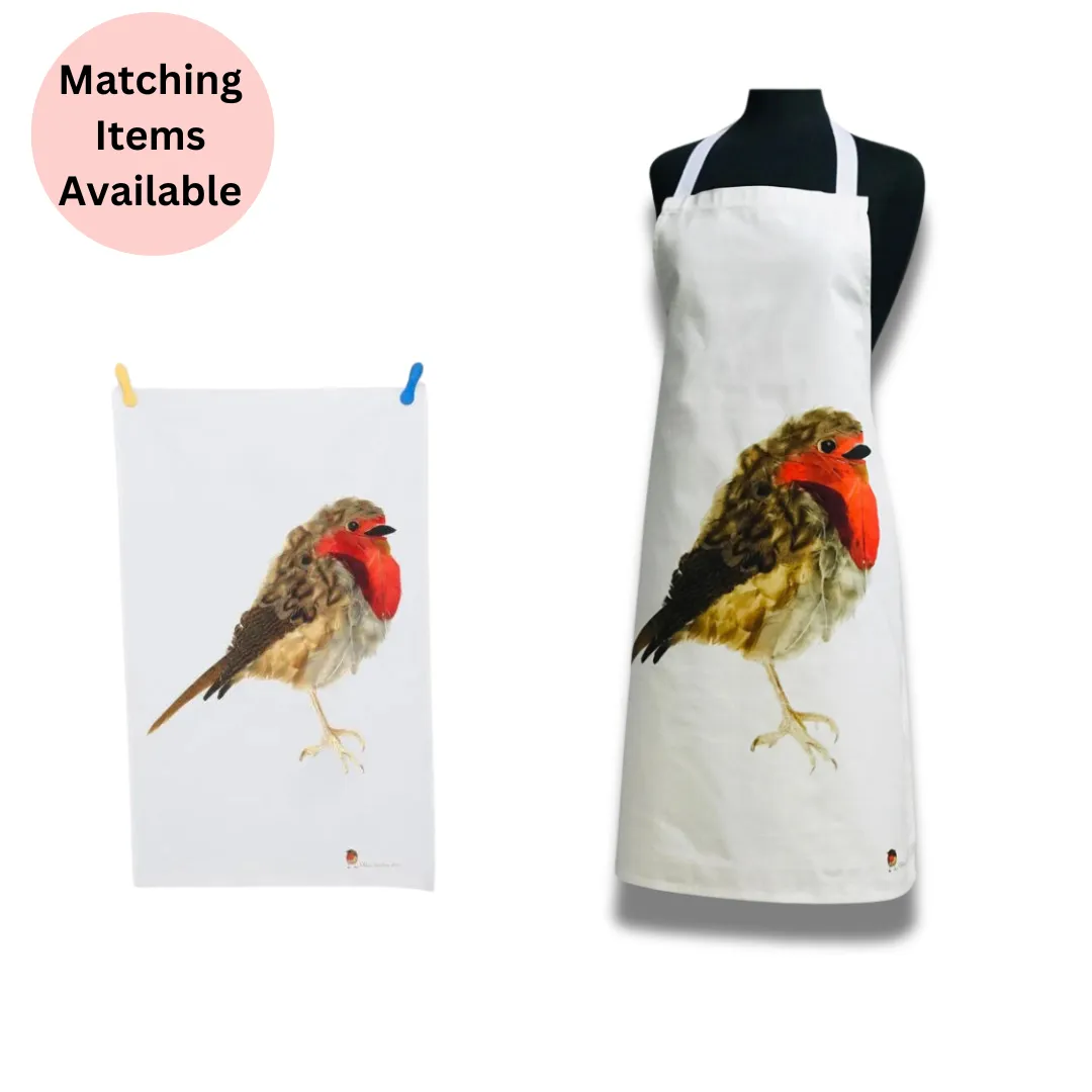 100% COTTON ROBIN REDBREAST APRON