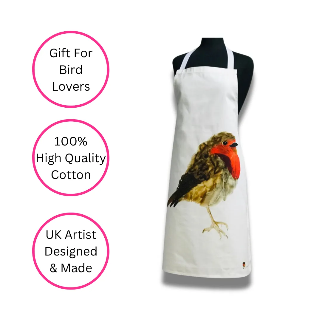 100% COTTON ROBIN REDBREAST APRON