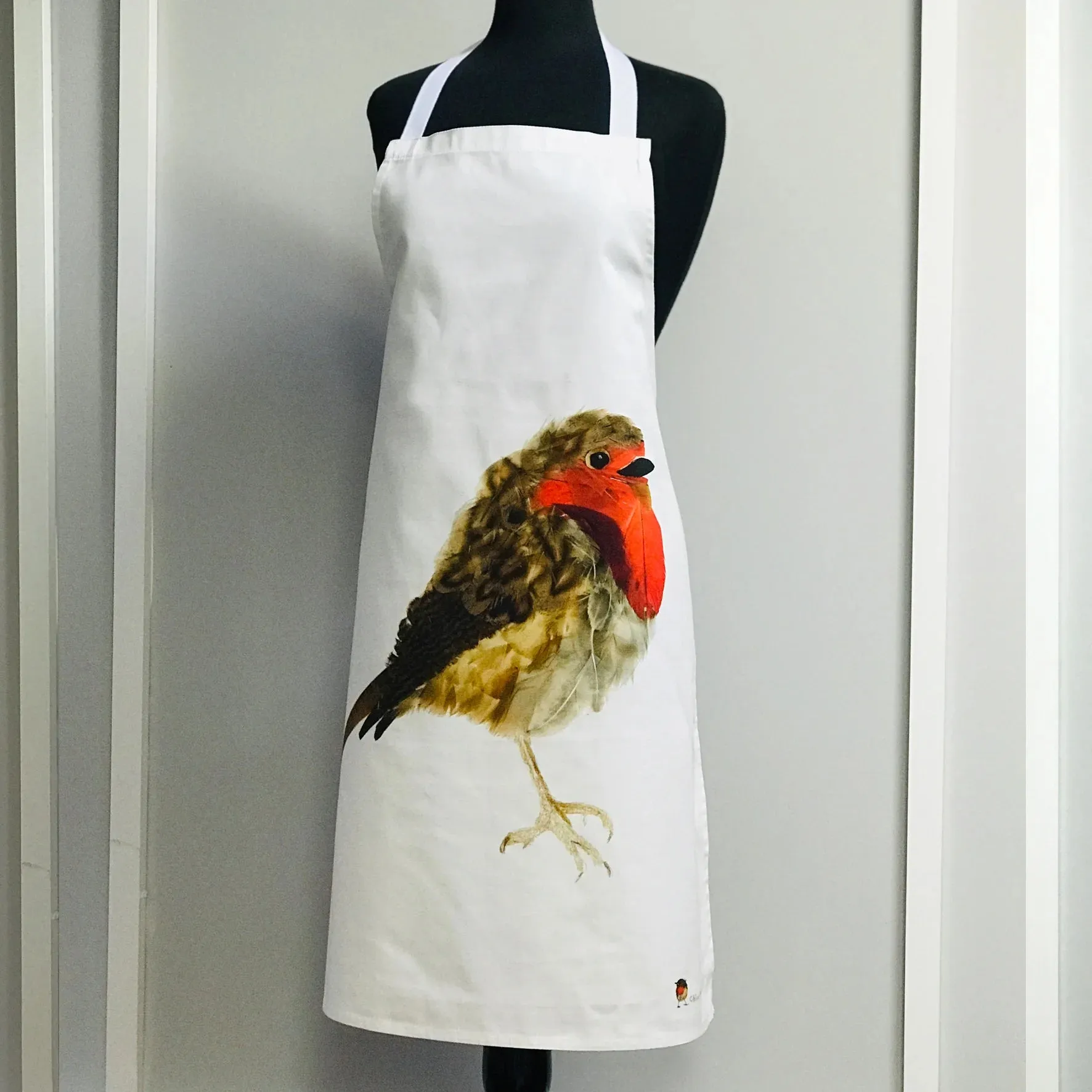 100% COTTON ROBIN REDBREAST APRON