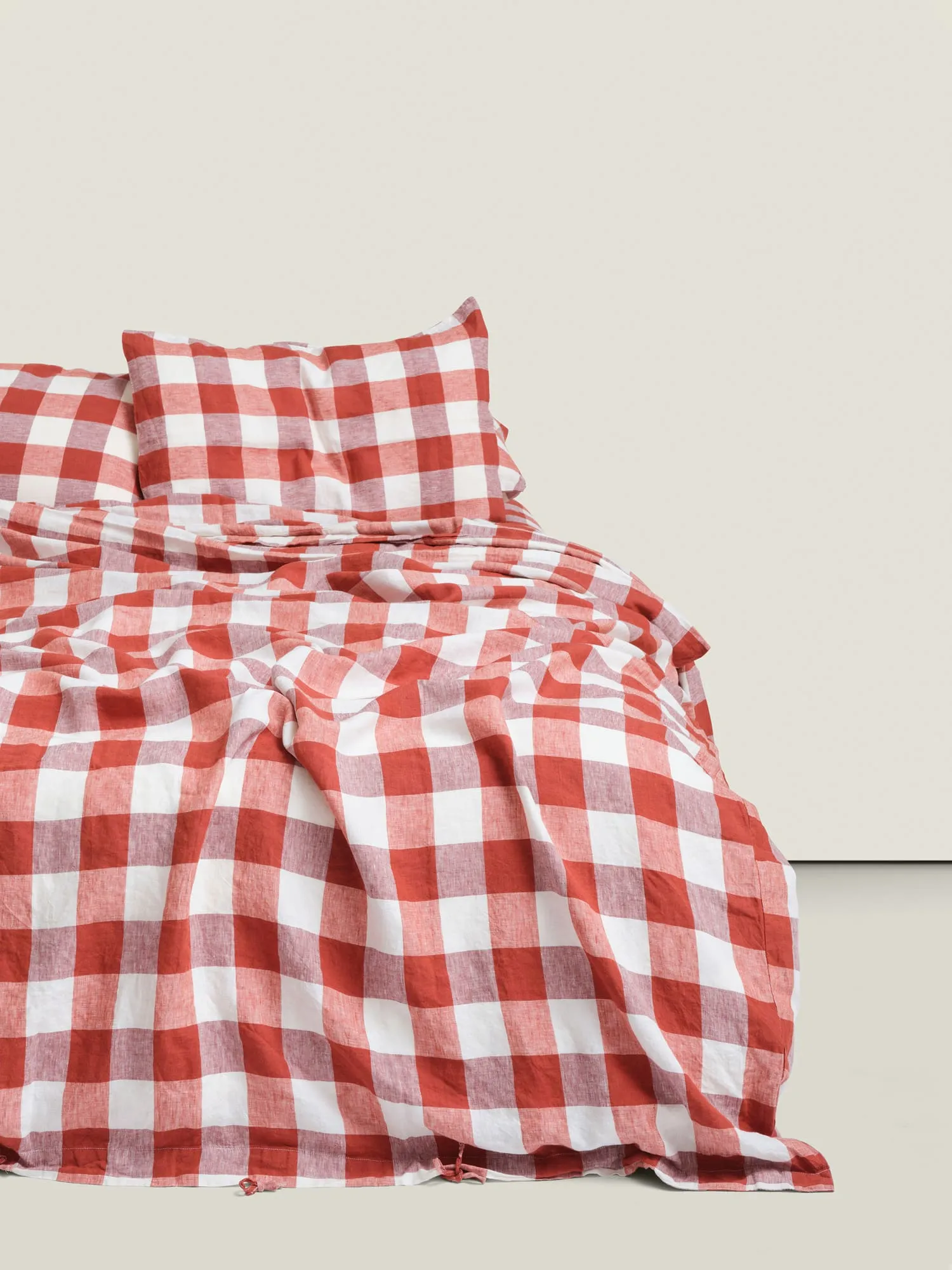 100% Linen Duvet Set in Paprika