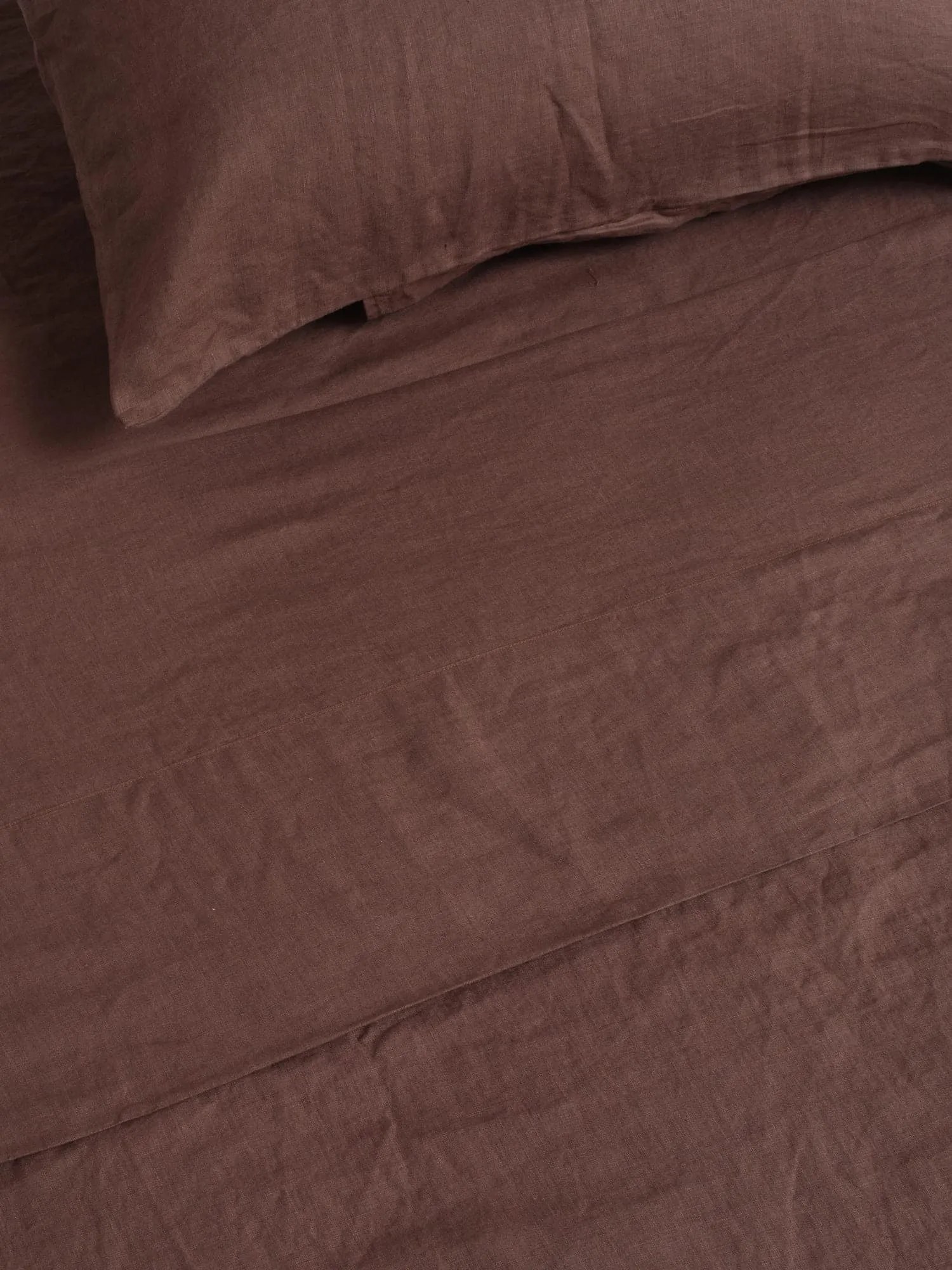 100% Linen Sheet Set in Chocolate