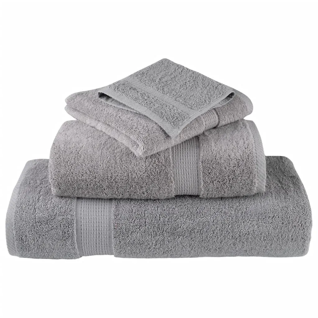 12 Piece Premium Towel Set Grey 600 gsm 100% Cotton