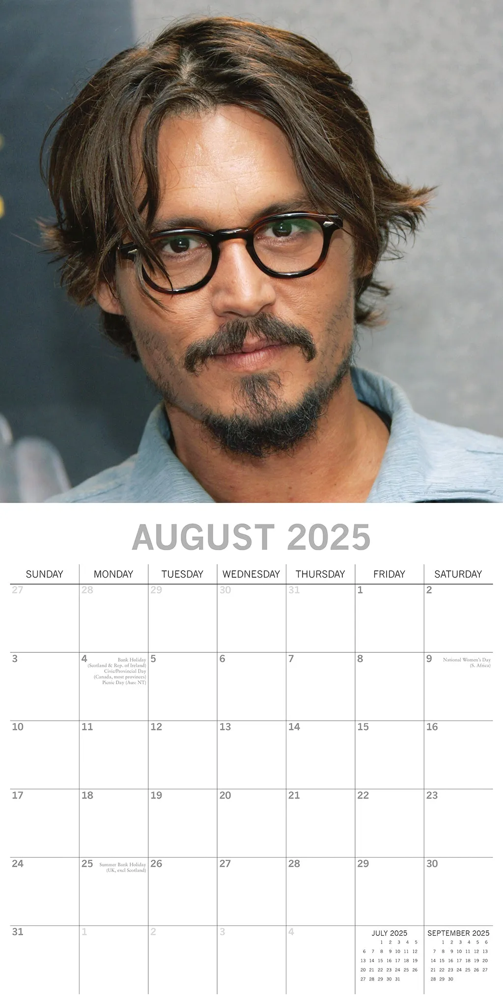 2025 Johnny Depp Wall Calendar