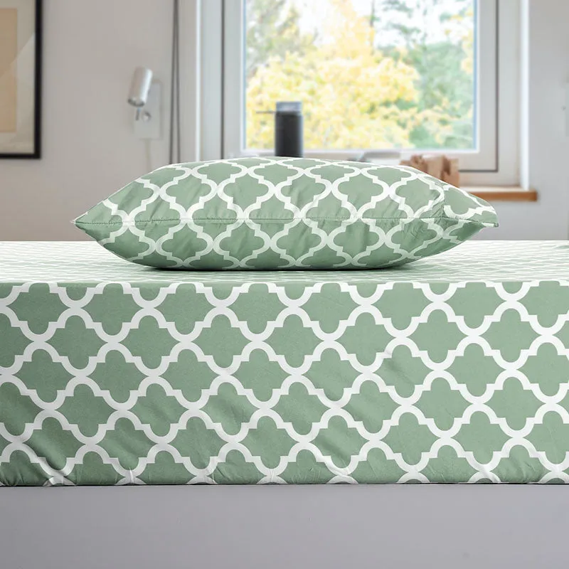 4-Piece Quatrefoil Design Deep Pocket Bed Sheets Set