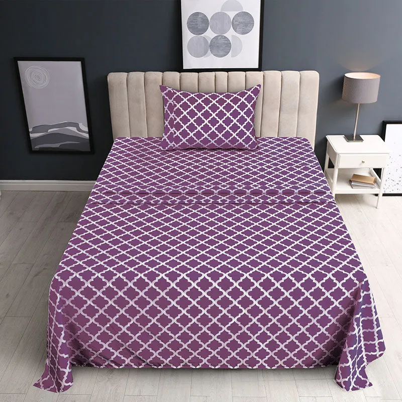 4-Piece Quatrefoil Design Deep Pocket Bed Sheets Set