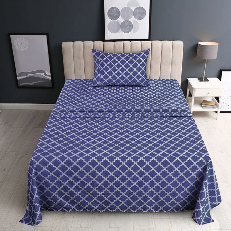 4-Piece Quatrefoil Design Deep Pocket Bed Sheets Set