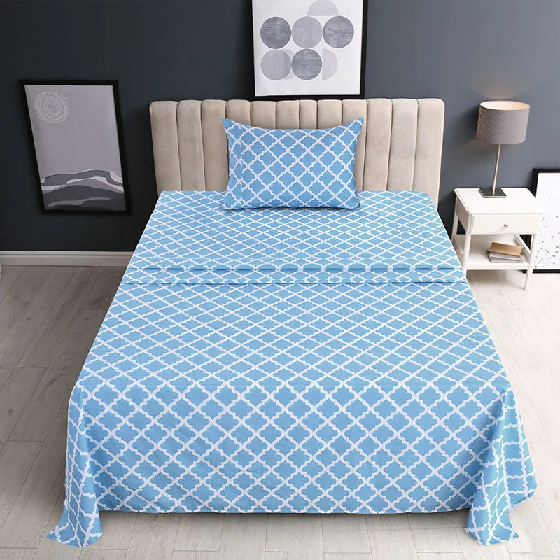 4-Piece Quatrefoil Design Deep Pocket Bed Sheets Set