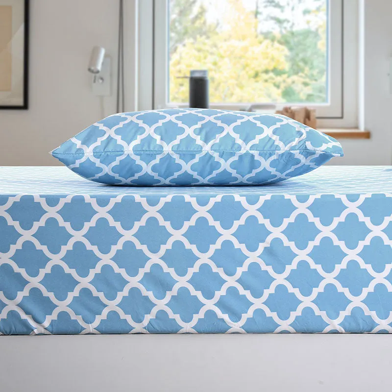 4-Piece Quatrefoil Design Deep Pocket Bed Sheets Set