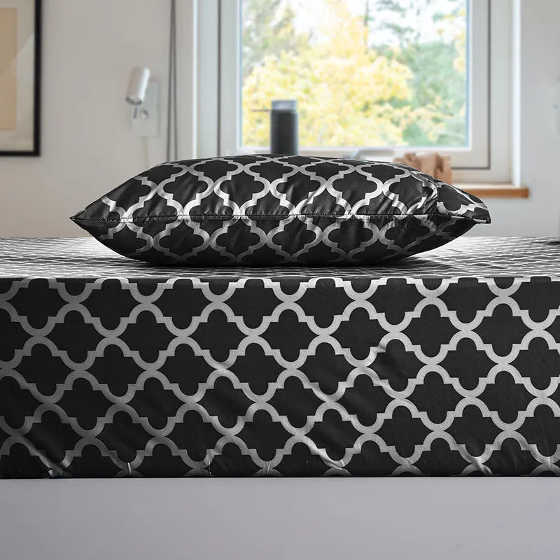 4-Piece Quatrefoil Design Deep Pocket Bed Sheets Set