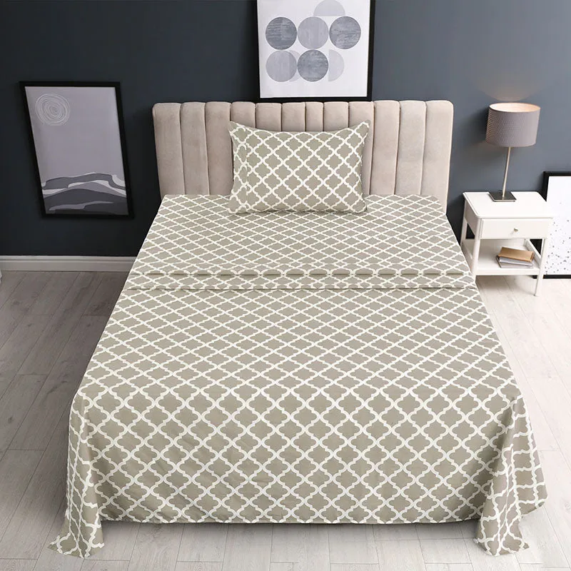 4-Piece Quatrefoil Design Deep Pocket Bed Sheets Set