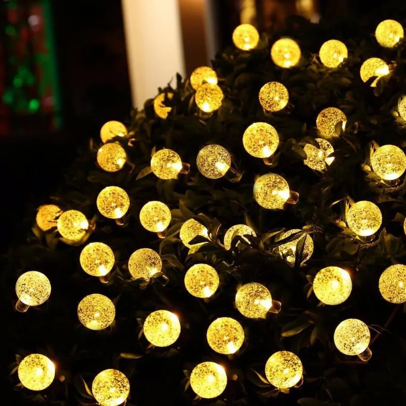 4.85M/20 LED Solar/Battery String Lights Hanging Crystal Lamps Outdoor Indoor Waterproof Xmas Home Decor Garden Courtyard Villa