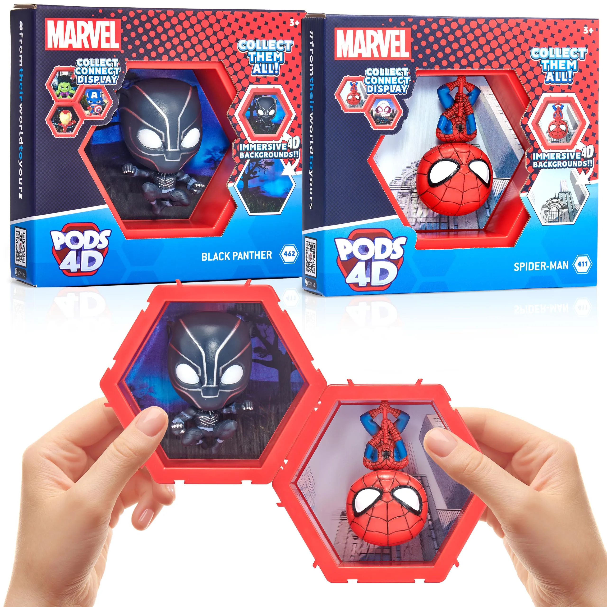 4d Marvel - Spiderman & Black Panther (2 Pack) - Unique Connectable