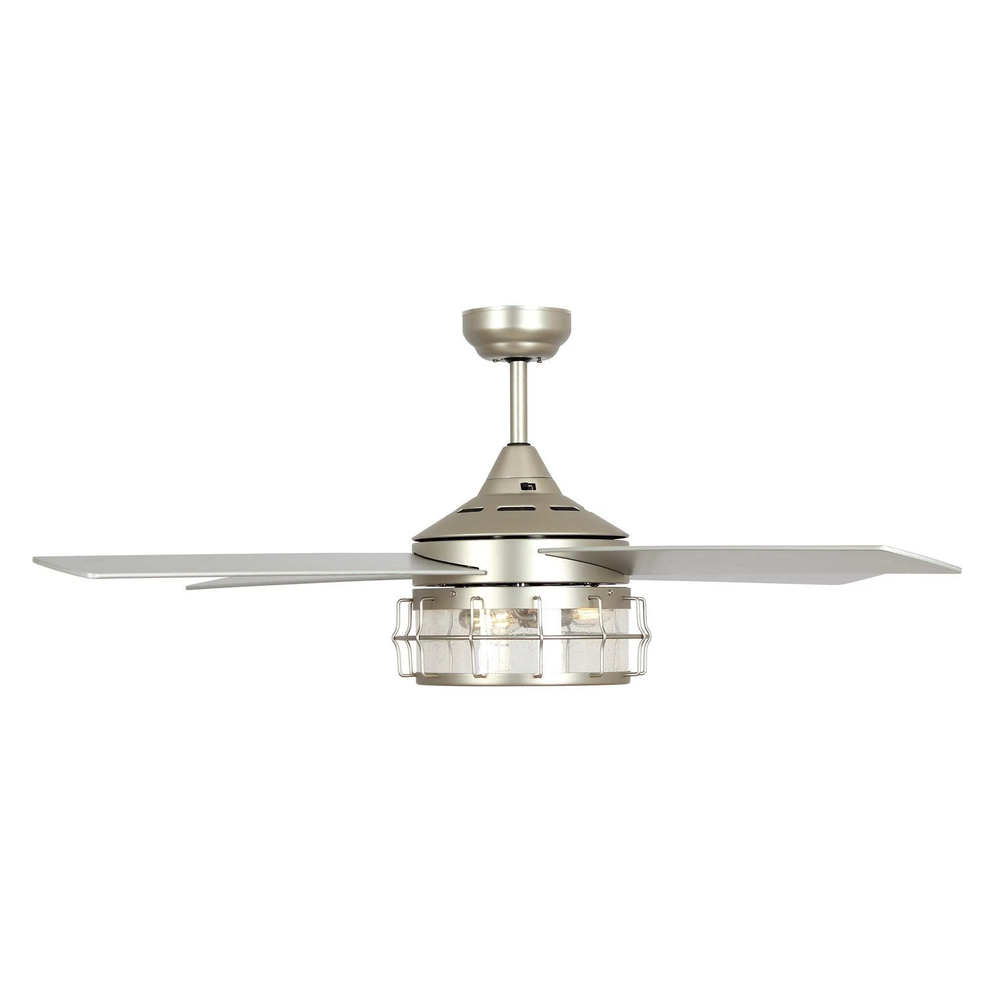 52" Celentano Industrial Downrod Mount Reversible Ceiling Fan with Lighting and Remote Control