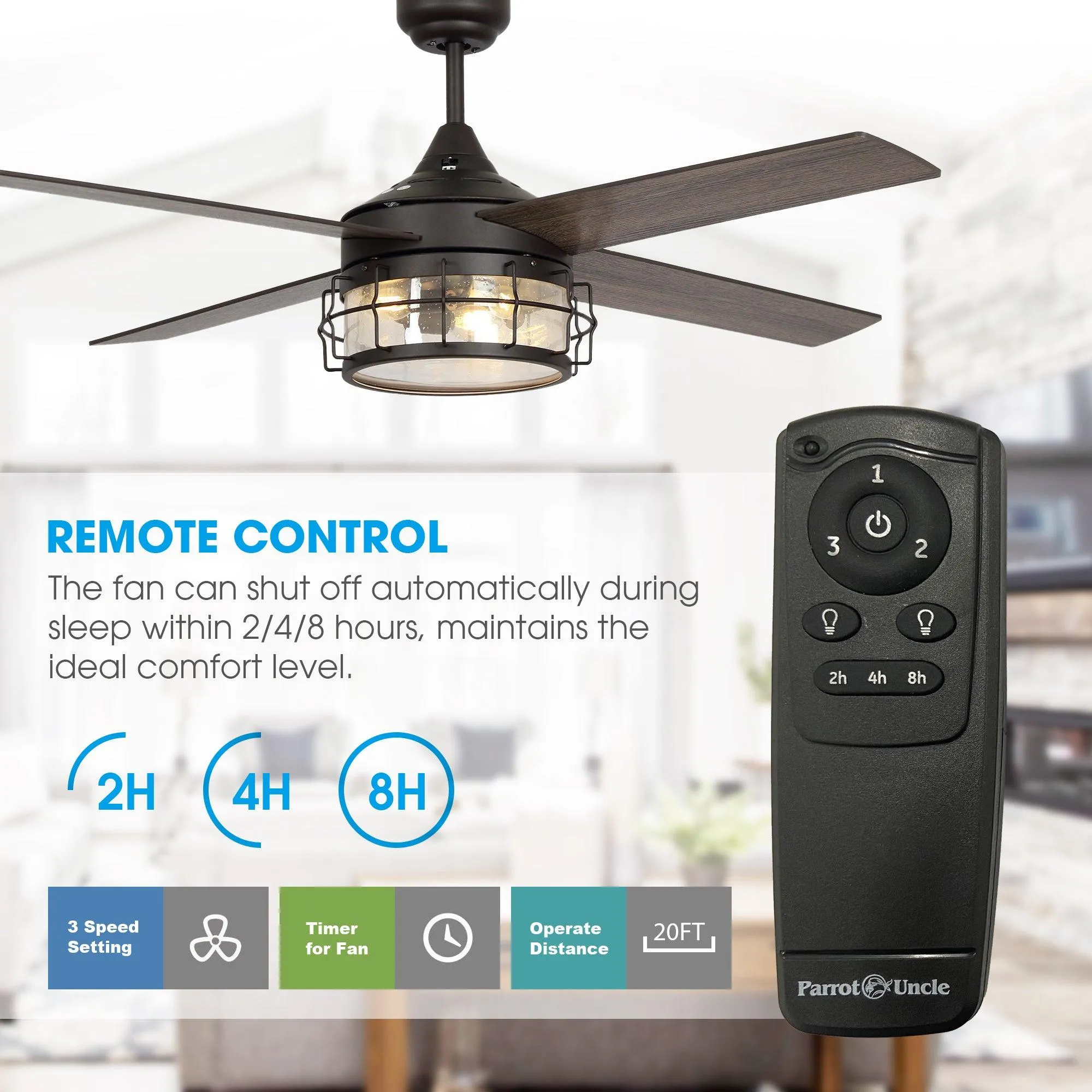 52" Celentano Industrial Downrod Mount Reversible Ceiling Fan with Lighting and Remote Control