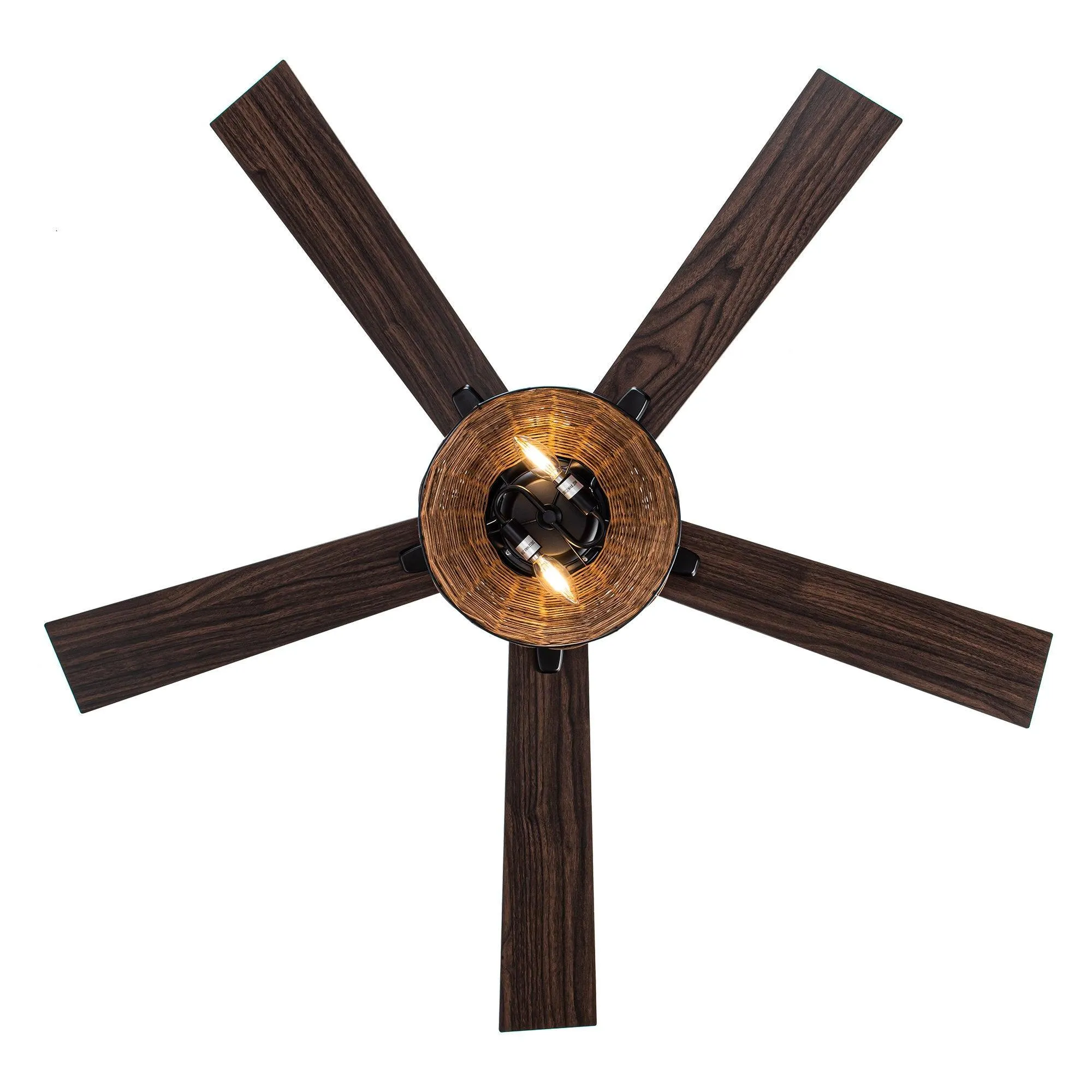 52" Kerala Farmhouse Downrod Mount Reversible Ceiling Fan with Lighting and Remote Control