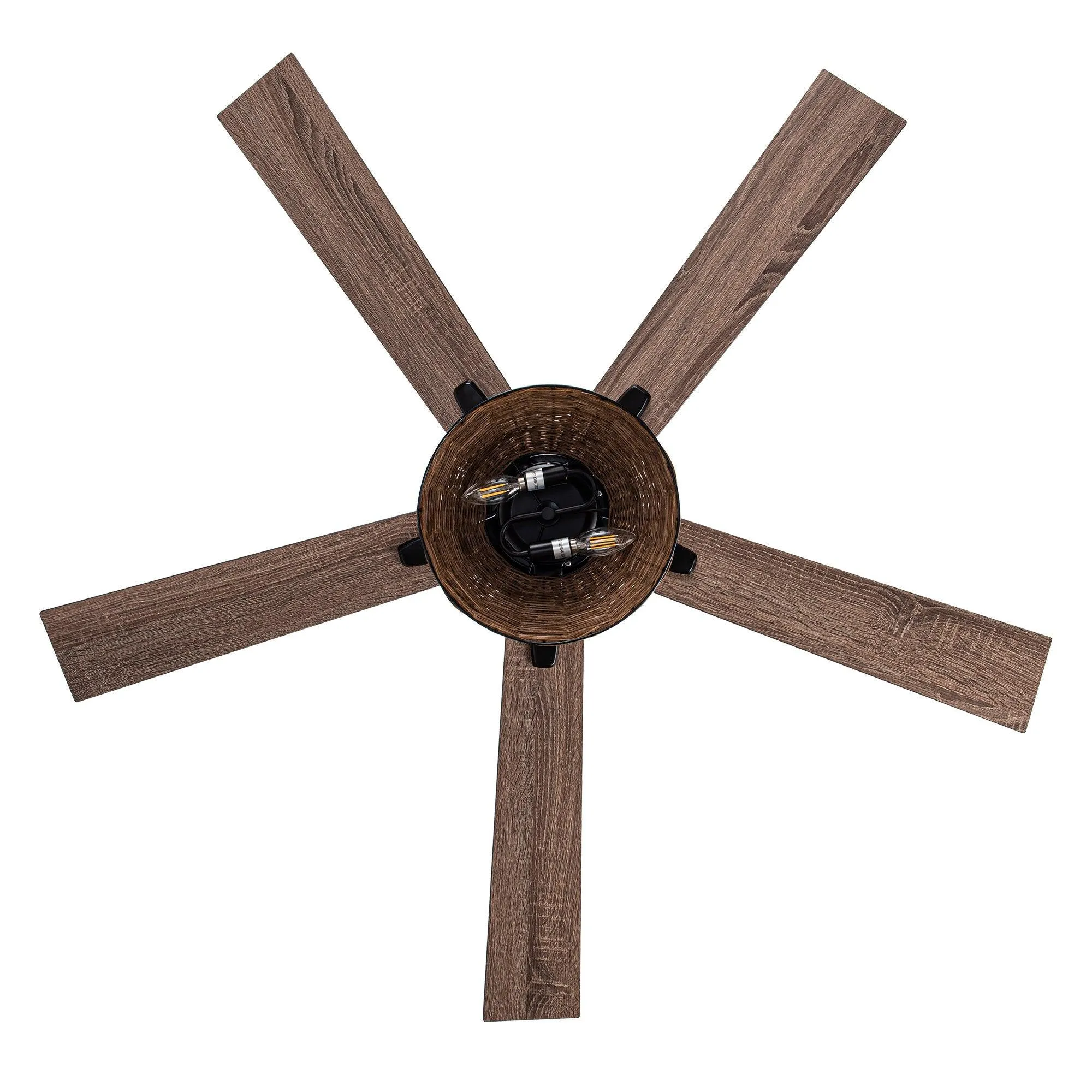 52" Kerala Farmhouse Downrod Mount Reversible Ceiling Fan with Lighting and Remote Control