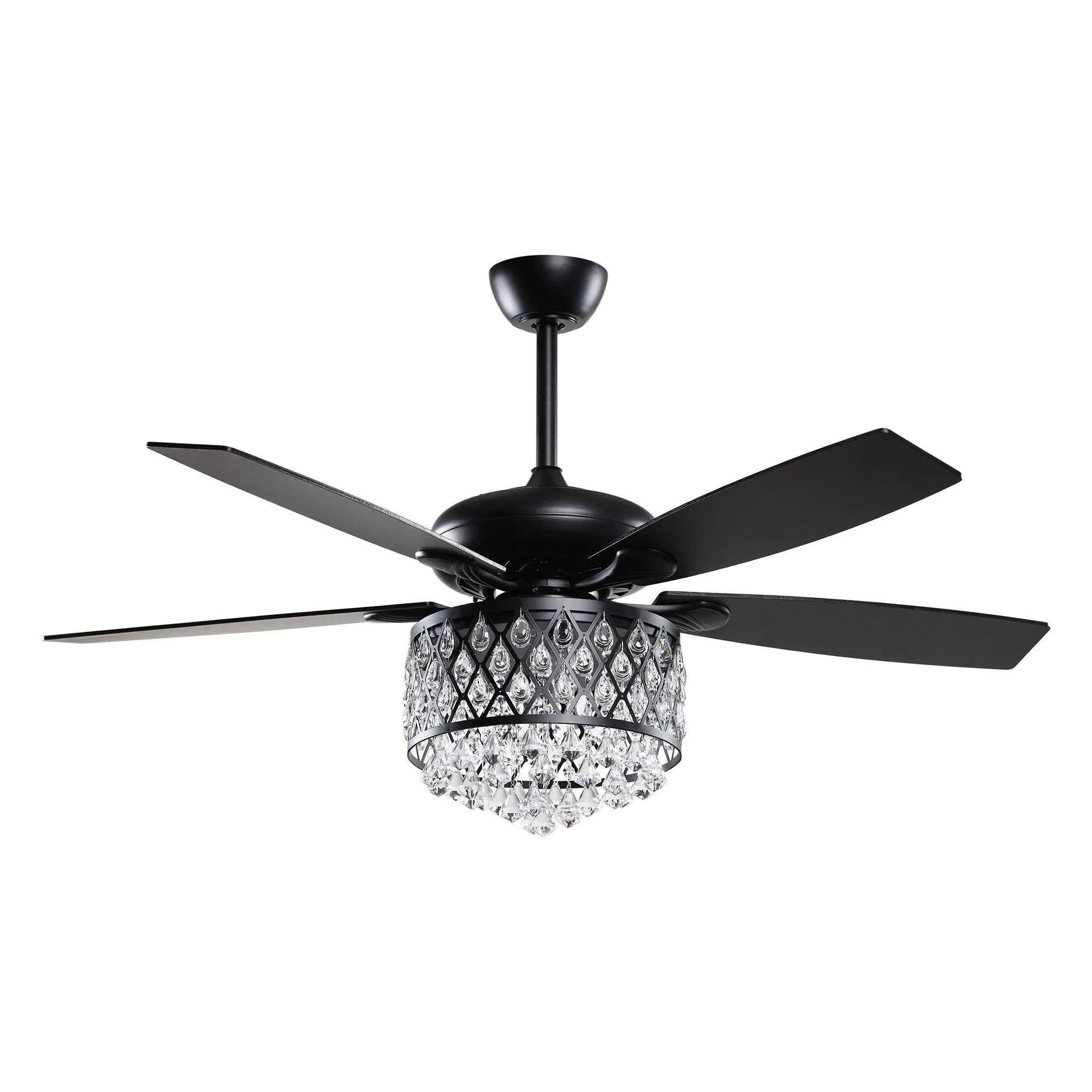 52" Wethington Modern Downrod Mount Reversible Crystal Ceiling Fan with Lighting and Remote Control