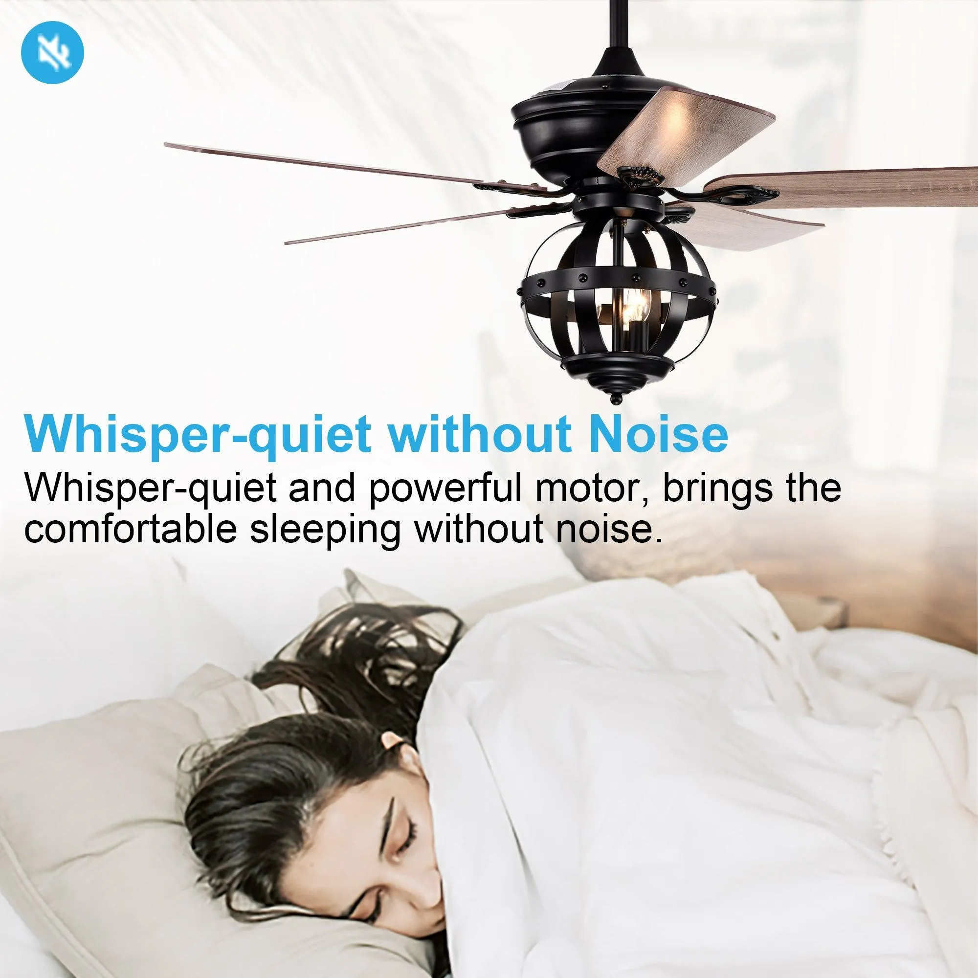 52" Wilburton Industrial Downrod Mount Reversible Ceiling Fan with Lighting and Remote Control