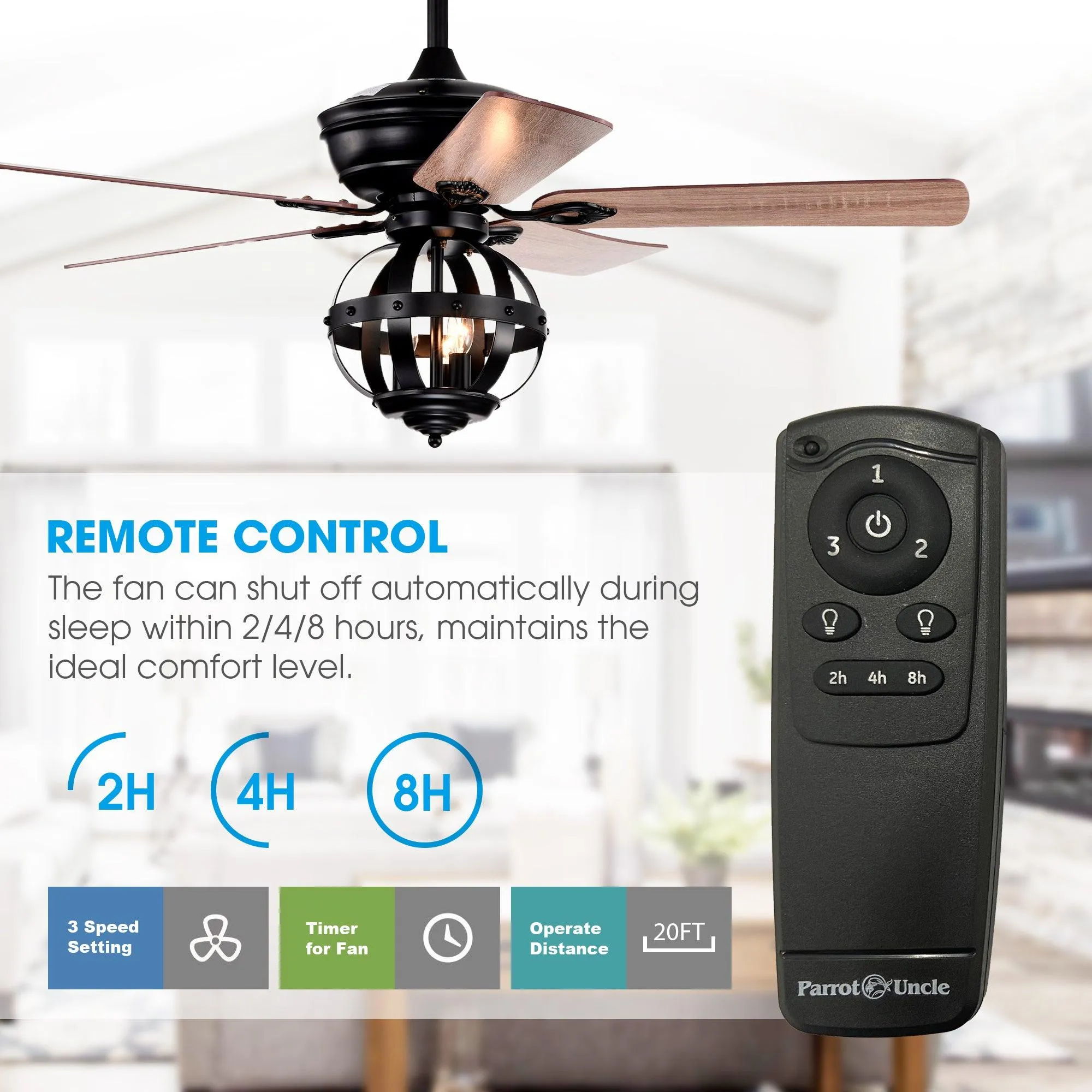 52" Wilburton Industrial Downrod Mount Reversible Ceiling Fan with Lighting and Remote Control