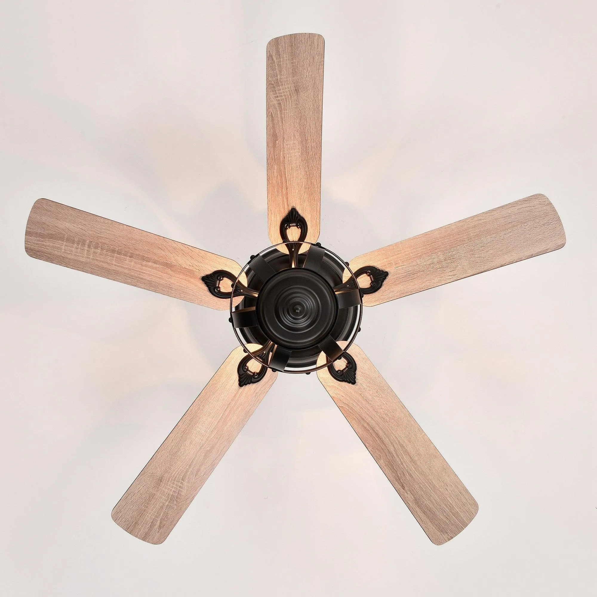 52" Wilburton Industrial Downrod Mount Reversible Ceiling Fan with Lighting and Remote Control