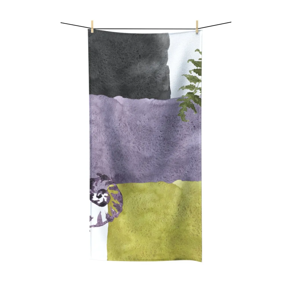 Abstract Bath Towel | Green Black Purple