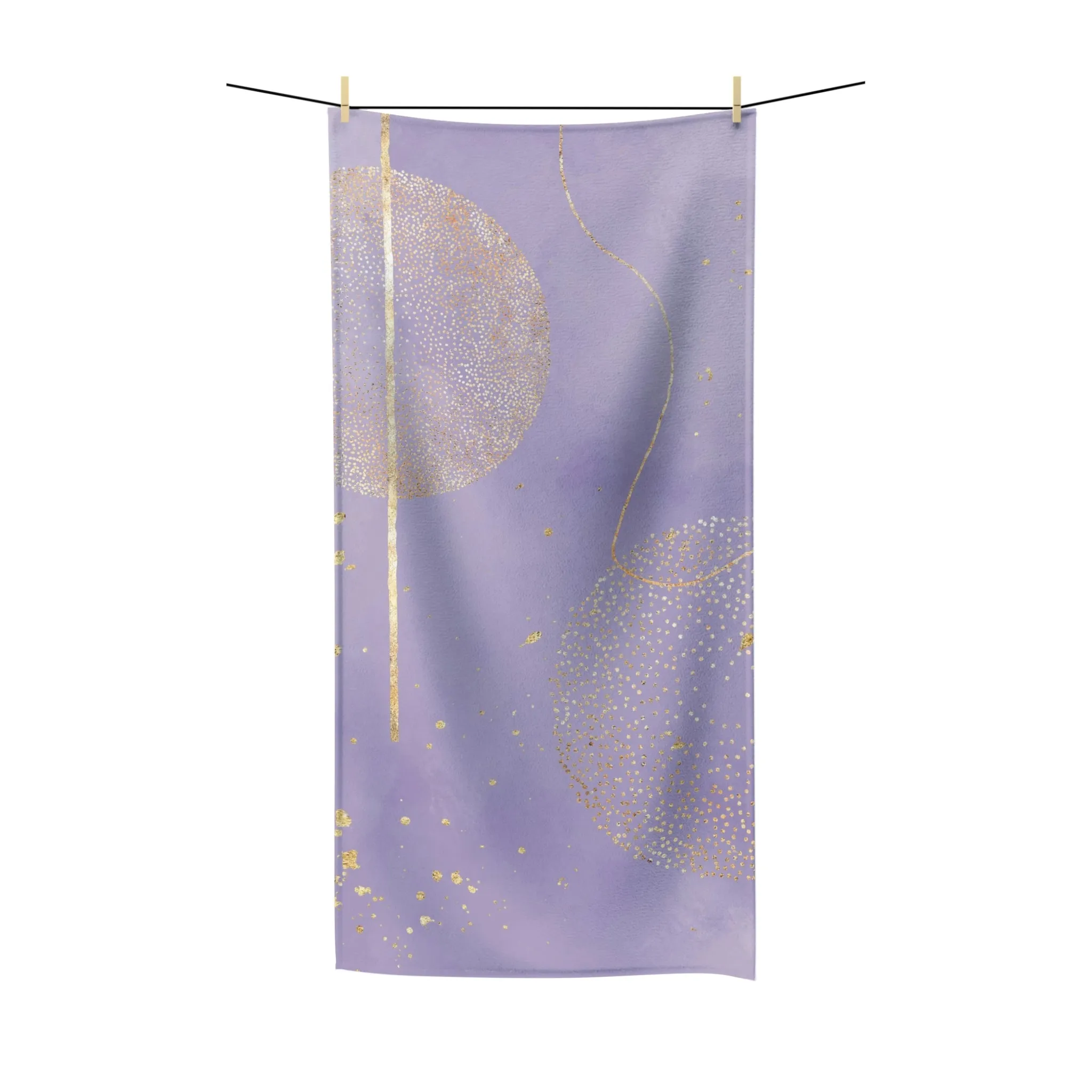 Abstract Boho Bath Towel | Lavender Beige