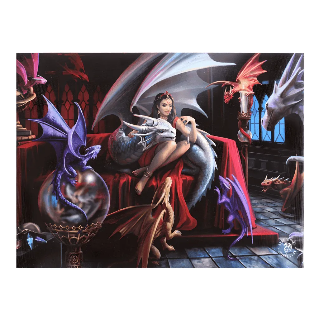 Anne Stokes Dragon Charm Canvas Plaque Wall Art Decor