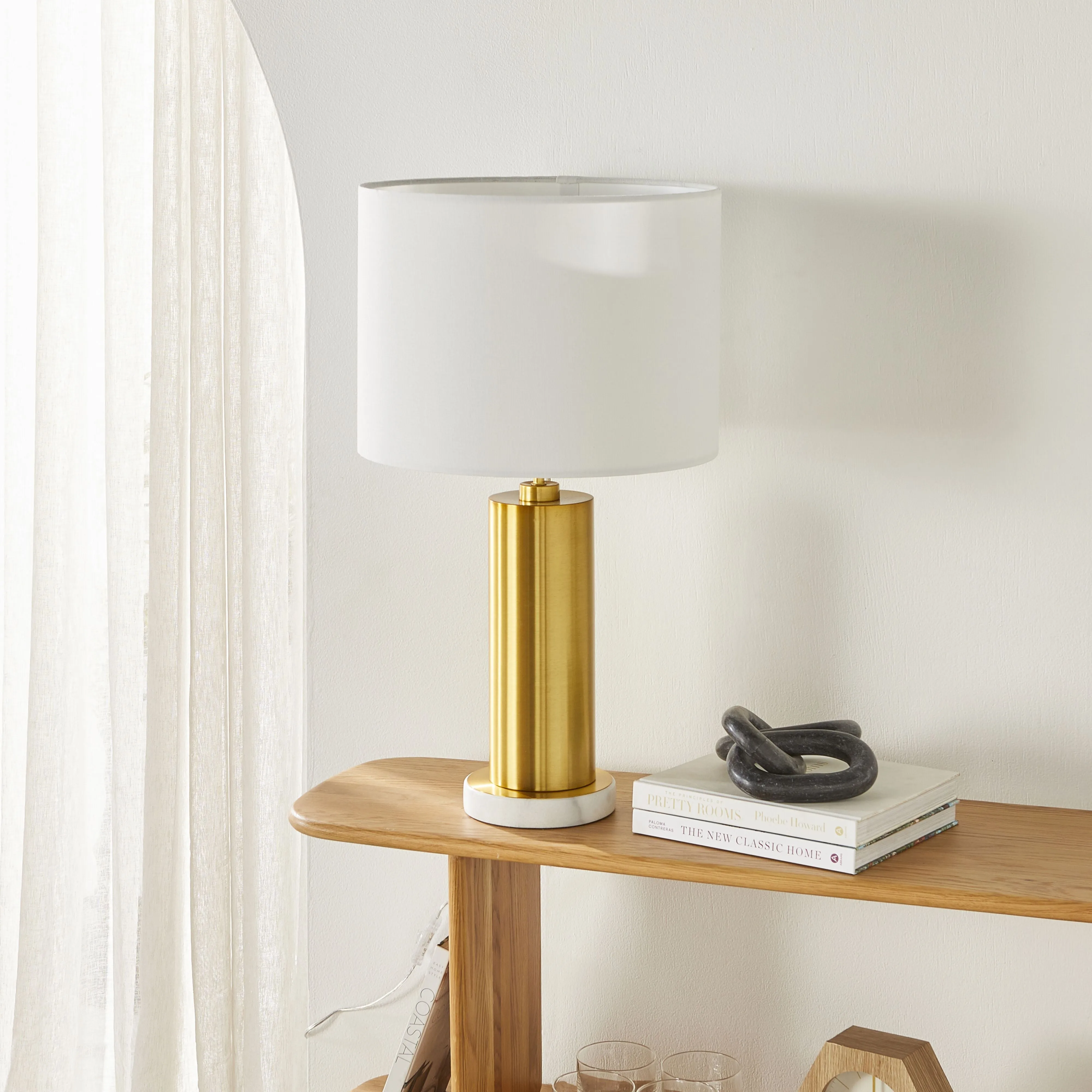 Artemis Marble Metal Table Lamp 65cm