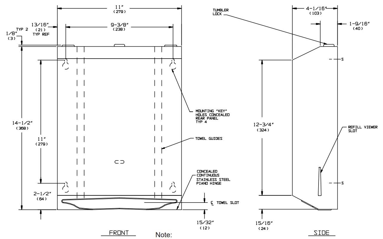 ASI 0210 C-Fold Paper Towel Dispensers