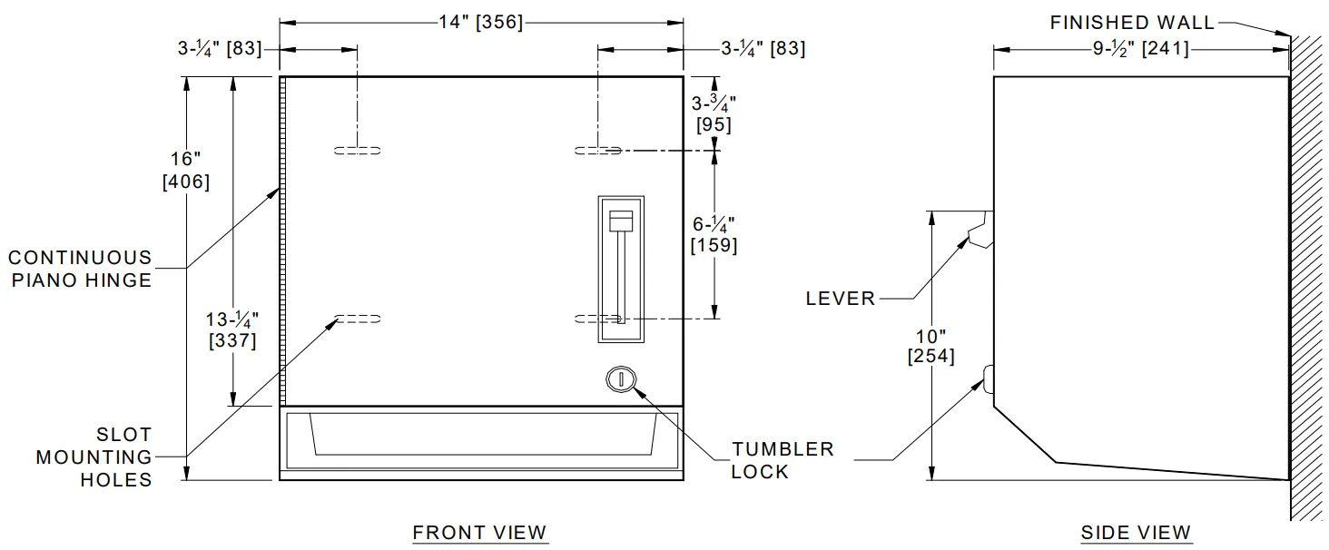 ASI 8522 Surface Mounted Paper Towel Dispenser