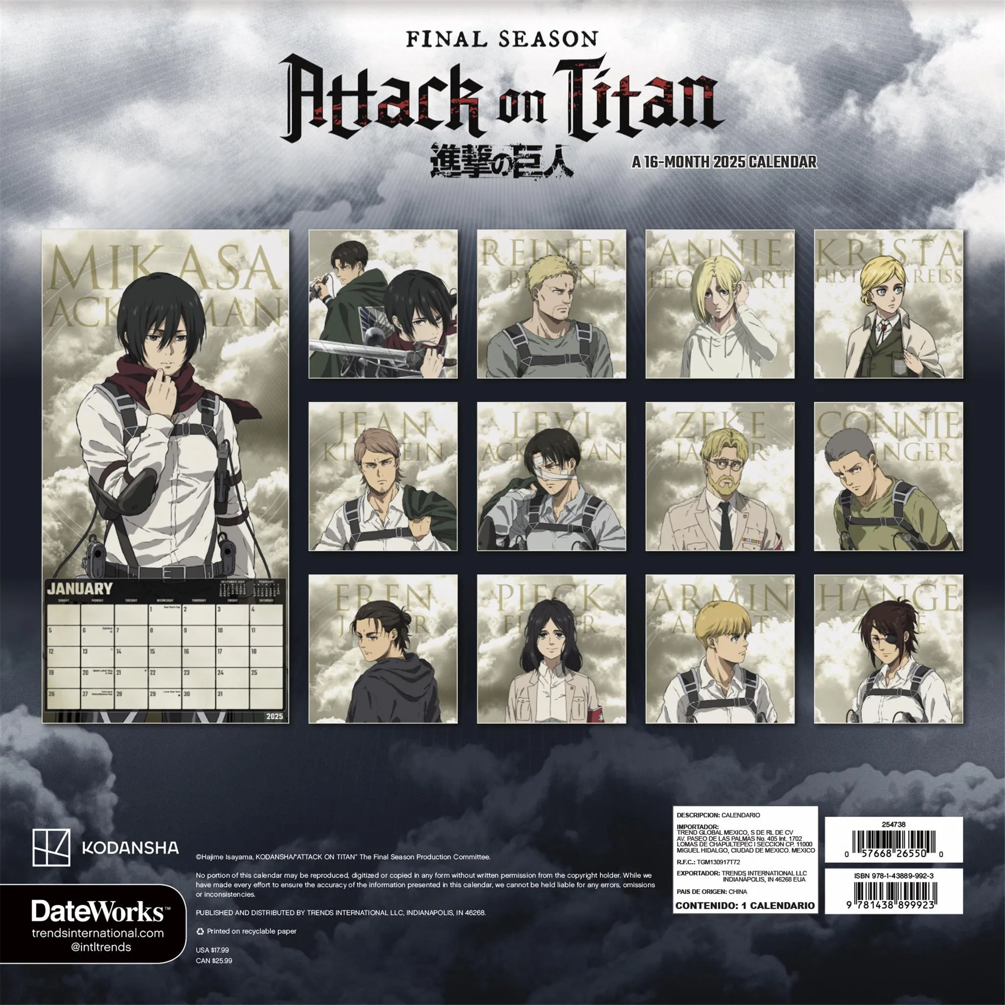 Attack On Titan Wall 2025 Calendar