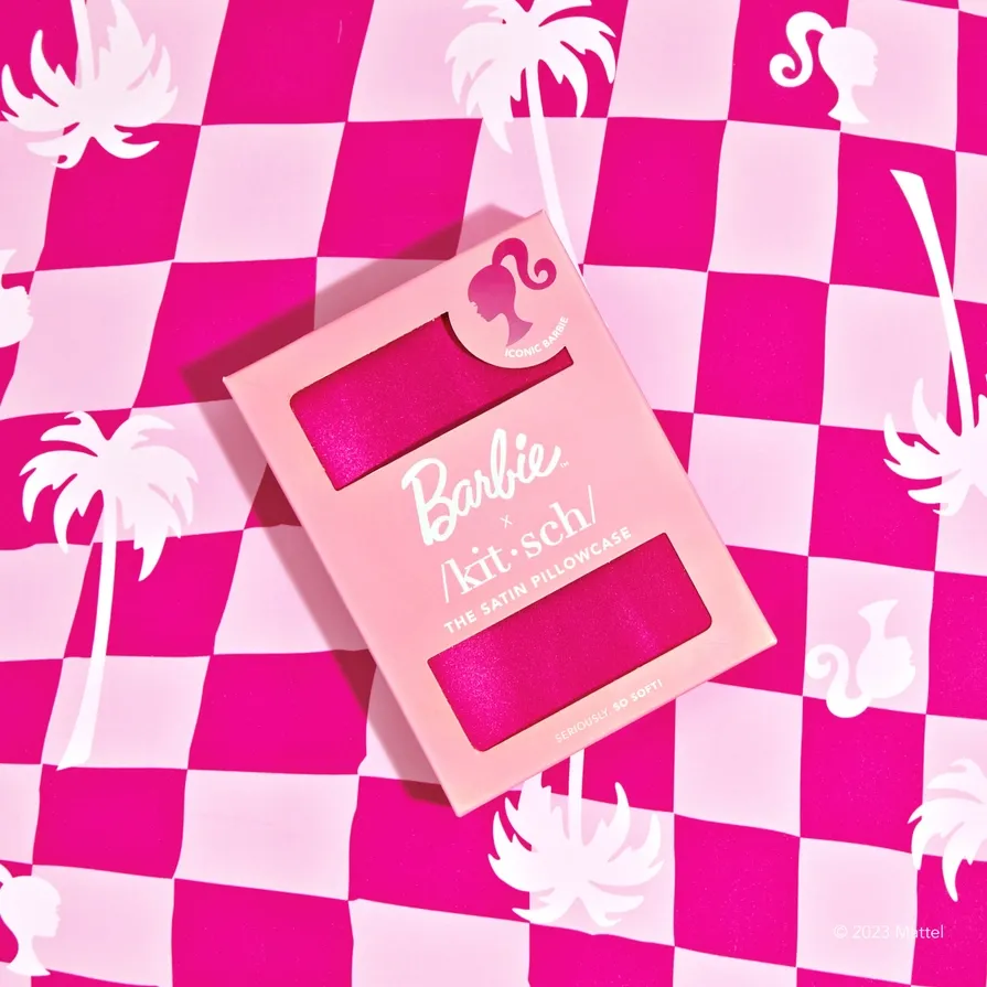 Barbie x Kitsch Satin Pillowcase - Iconic Barbie Pink