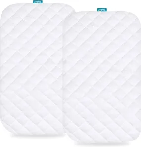 Bassinet Mattress Pad Cover - Fits Delta Children Close2Me Bedside Baby Bassinet, 2 Pack, Bamboo, Waterproof