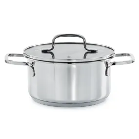 BergHOFF DiNA Helix Recycled 18/10 Stainless Steel 7.25" Stockpot 2.2qt., Glass Lid