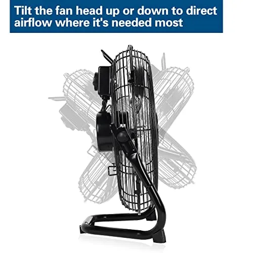 BILT HARD 4650 CFM 20" High Velocity Floor Fan, 3-Speed Heavy Duty Metal Fan with Wall-Mounting System, Industrial Shop Fan for Commercial, Garage, and Greenhouse