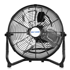 BILT HARD 4650 CFM 20" High Velocity Floor Fan, 3-Speed Heavy Duty Metal Fan with Wall-Mounting System, Industrial Shop Fan for Commercial, Garage, and Greenhouse