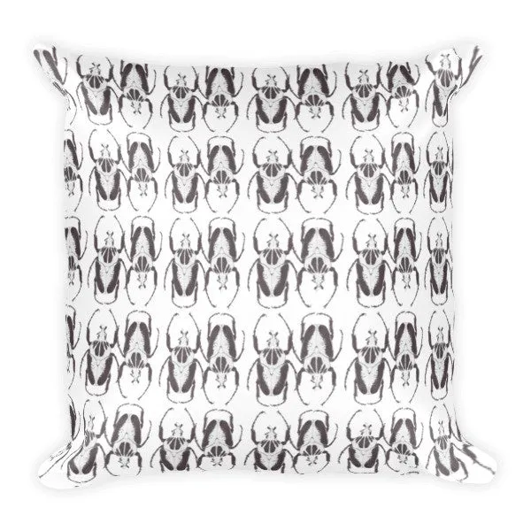 Black & White Beetles Opposites Cushion