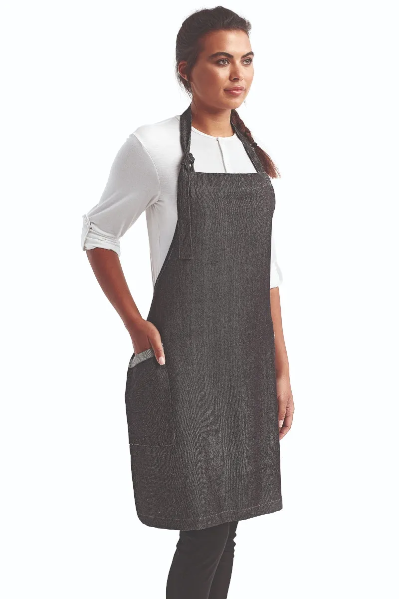 Black Denim ‘Regenerate’ Sustainable Bib Apron (2 Pockets)