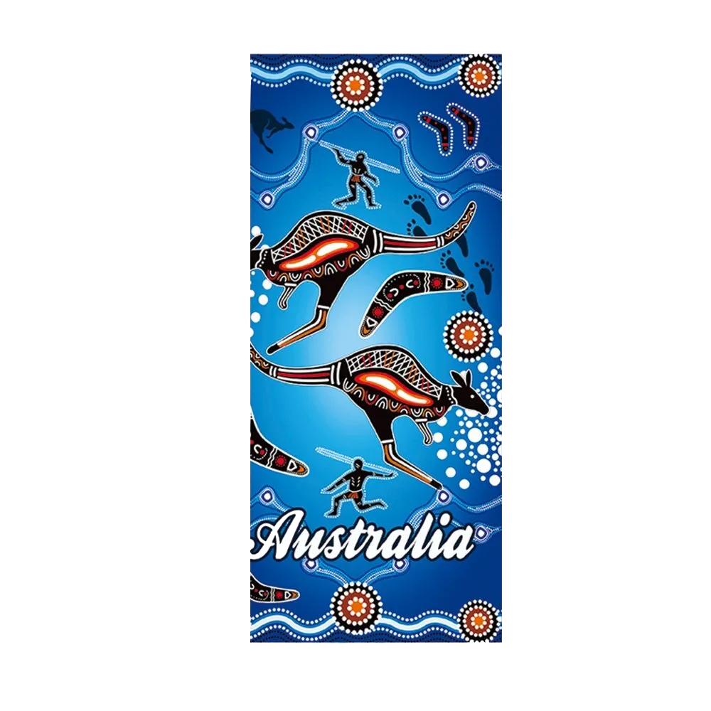 Blue Aboriginal Art Beach Towel