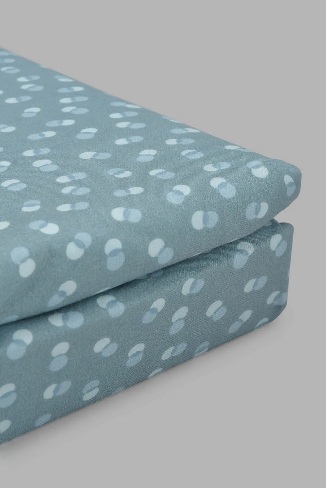 Blue Printed Flat Sheet Set King Size (3 Piece)