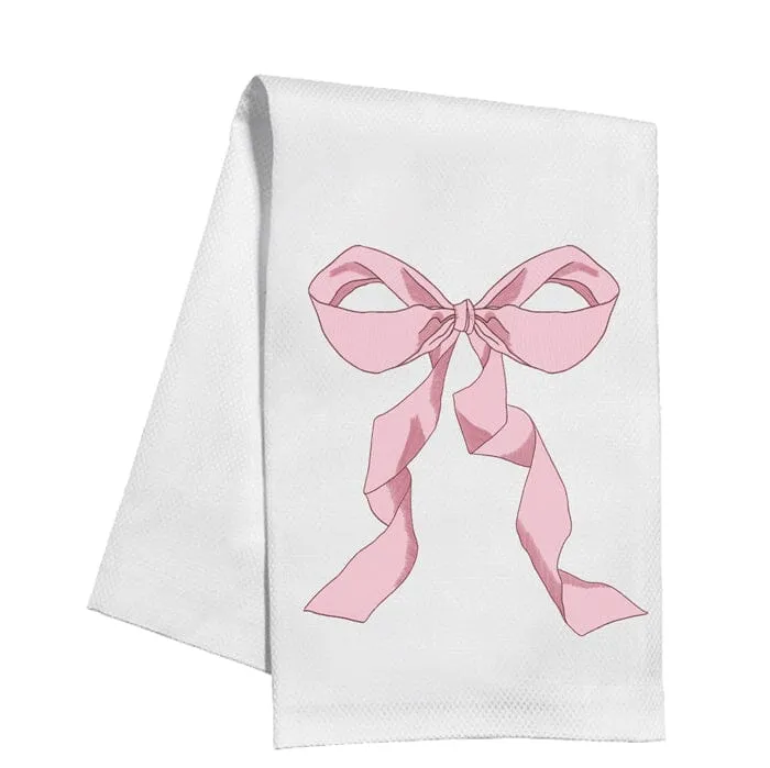 Blush Pink Bow Kitchen Towel