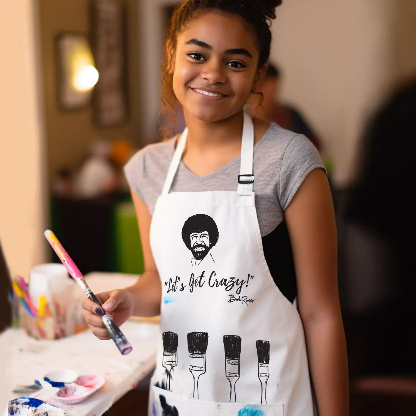 Bob Ross Apron | Let's Get Crazy!