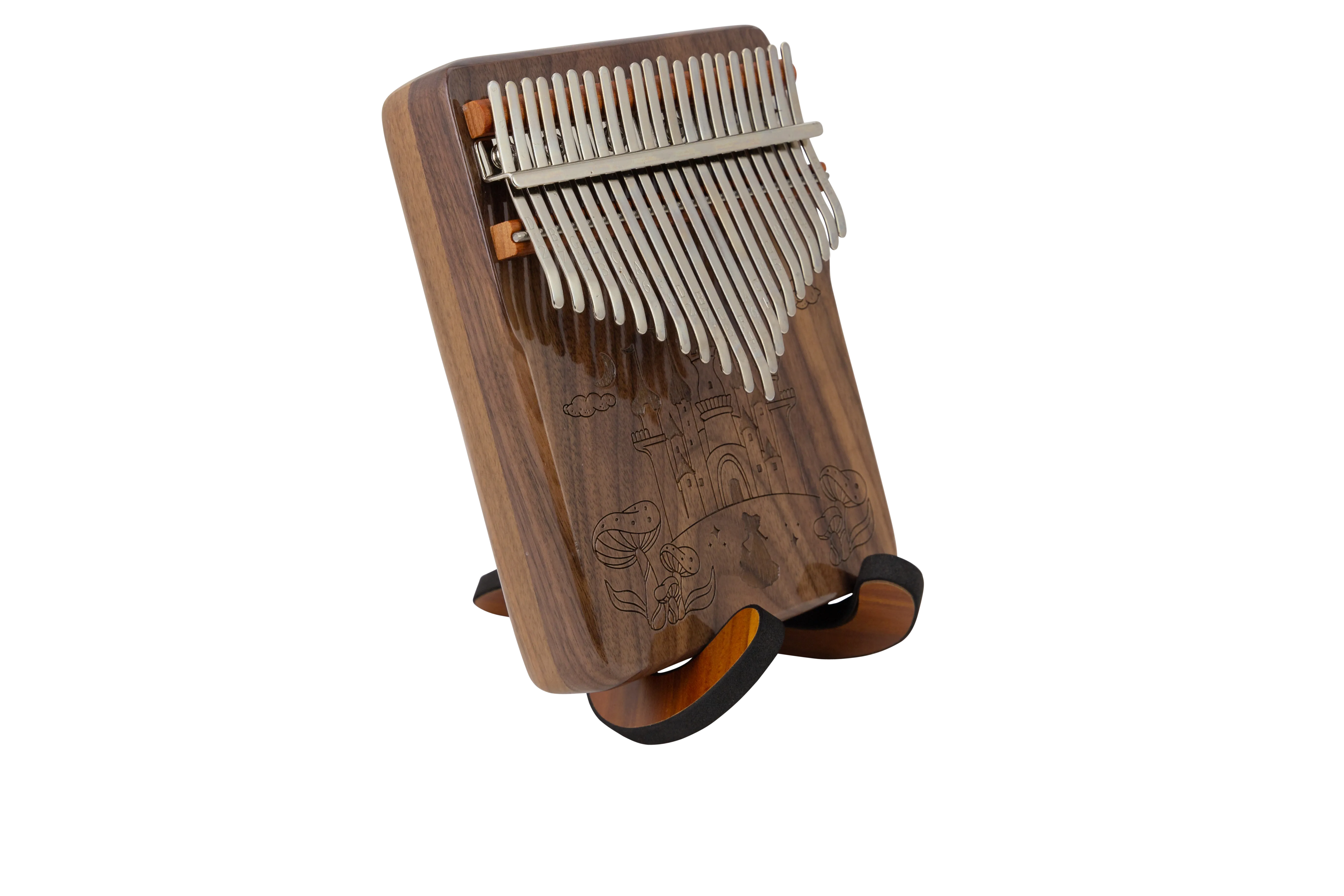 CEGA 21-KEY BOX KALIMBA 21CKW00-XC, STAND&CASE - Natural Rosewood Finish with pattern