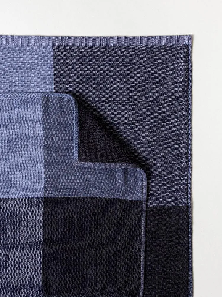 Chambray Block Towel, Grey/Black