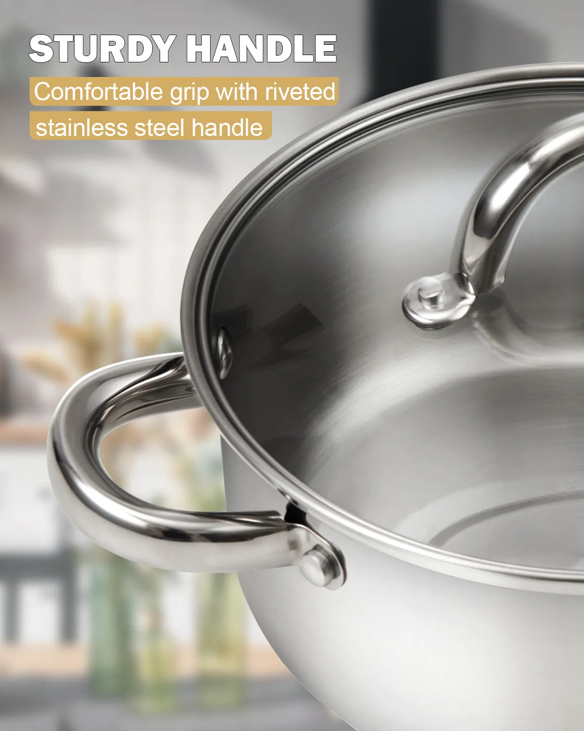 Cook N Home 16 Quart Stockpot with Lid, Stainless Steel