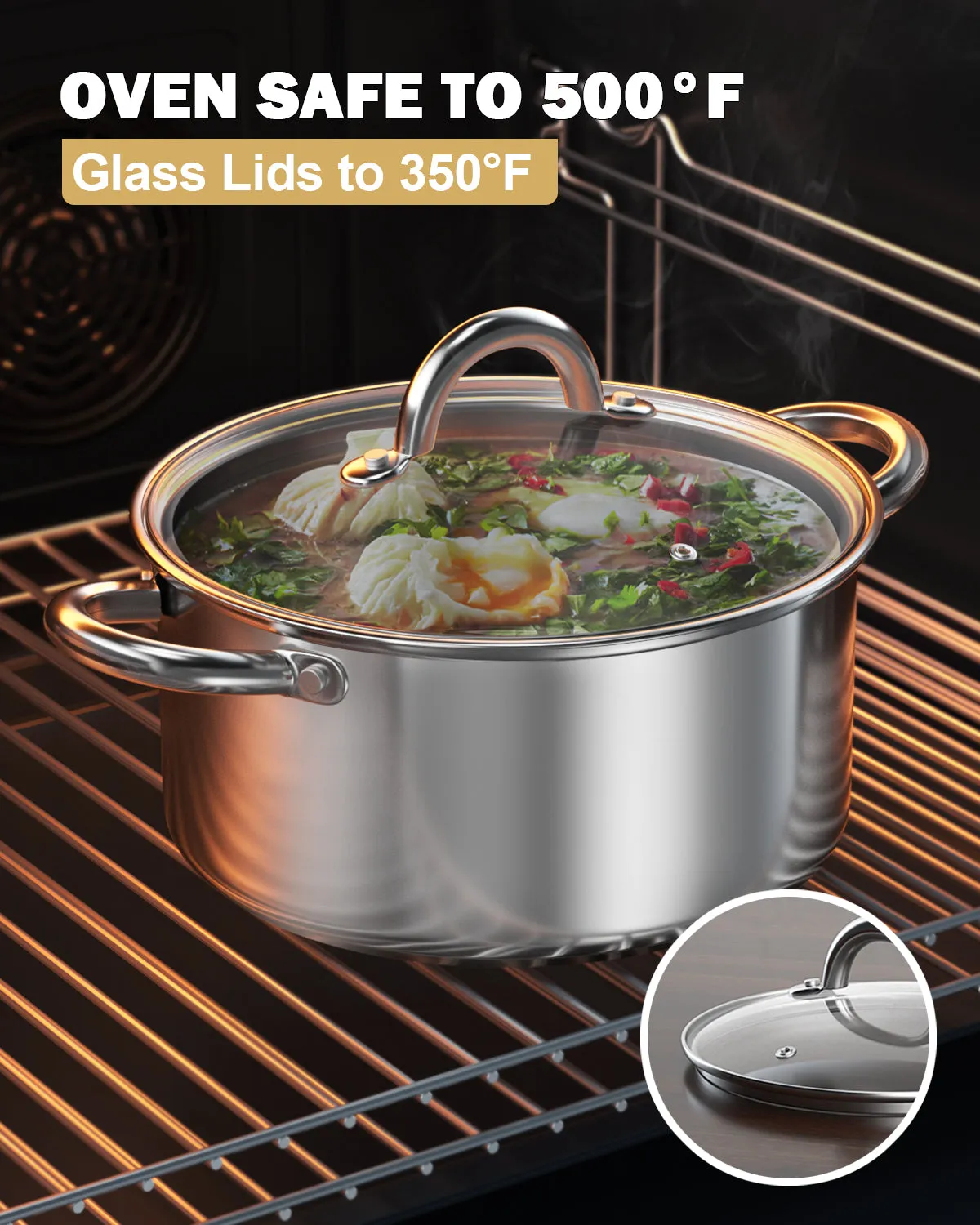 Cook N Home 16 Quart Stockpot with Lid, Stainless Steel