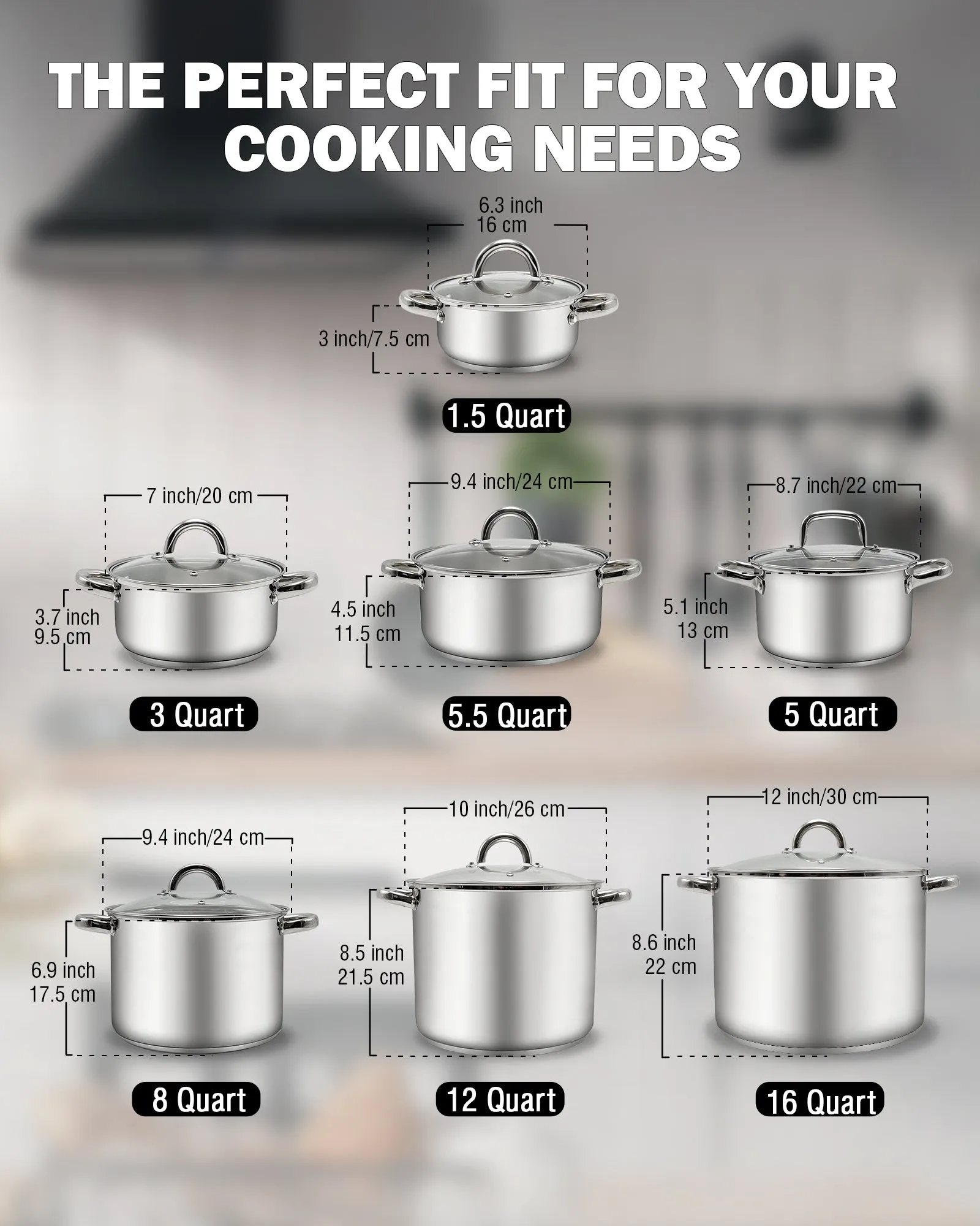 Cook N Home 8 Quart Stainless Steel Stockpot with Lid