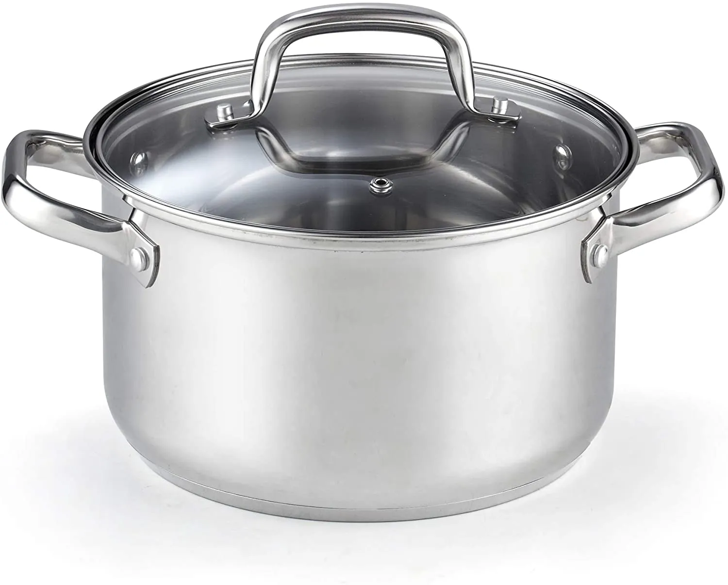 Cook N Home Stock Pot with Lid, Basics Stainless Steel Casserole Stockpots, 5-Quart