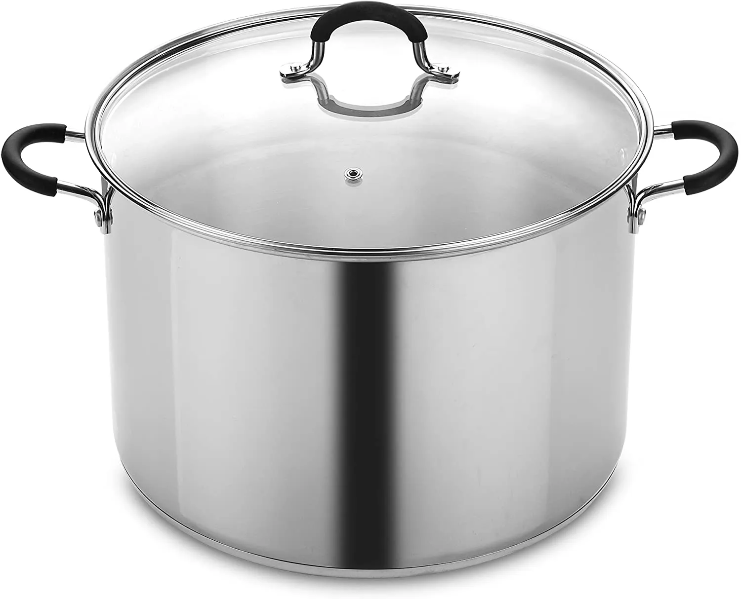 Cook N Home Stockpot Large pot Sauce Pot Induction Pot With Lid Professional Stainless Steel 20 Quart , with Stay-Cool Handles, silver